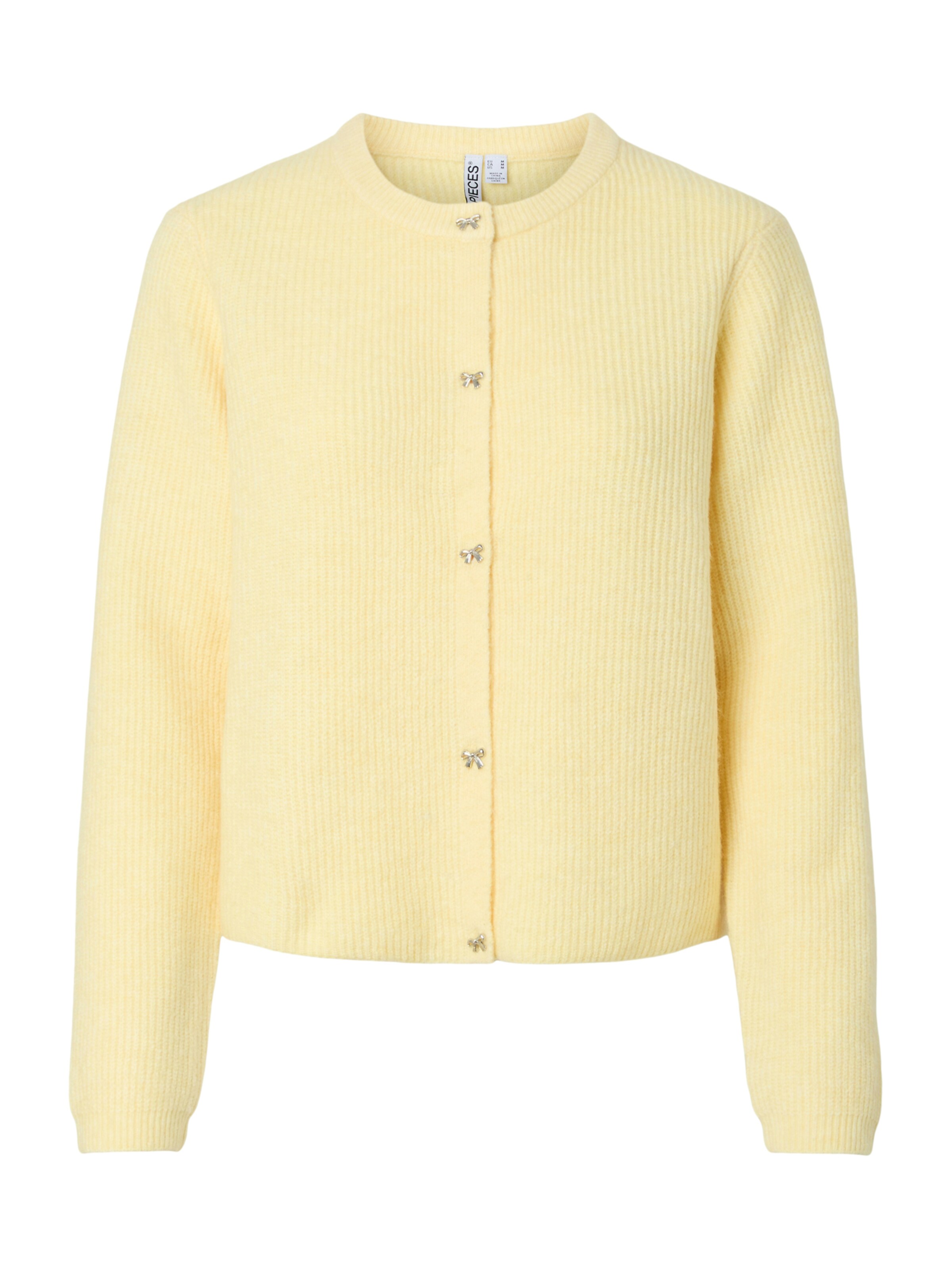 PIECES Cardigan 'PCSILLY' i pastelgul, Produktvisning