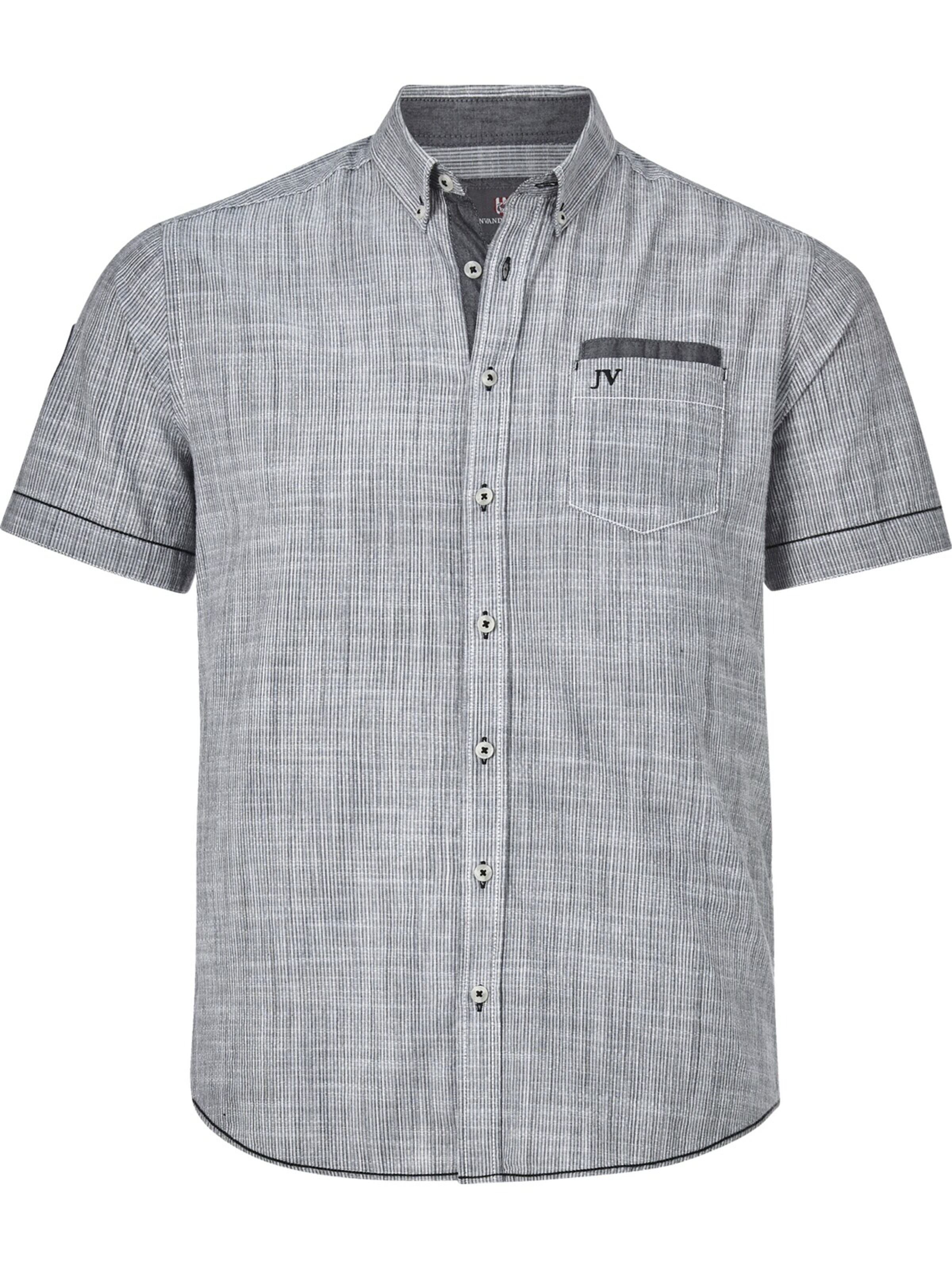 Jan Vanderstorm Comfort fit Button Up Shirt ' Milos ' in Grey: front
