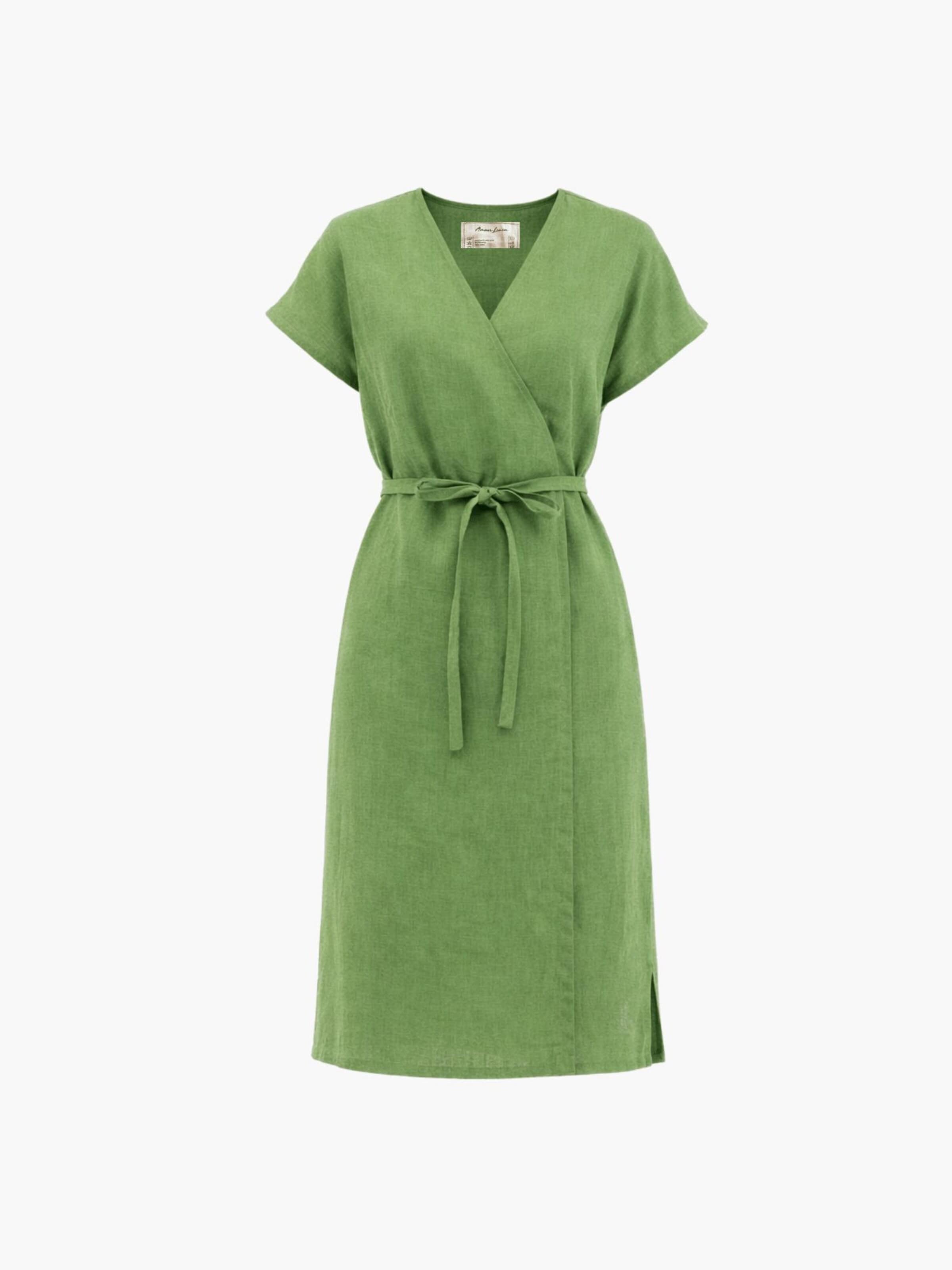 AmourLinen Dress 'Rome' in Green: front
