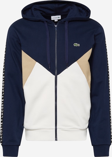 LACOSTE Sweater majica u bež / mornarsko plava / bijela, Pregled proizvoda