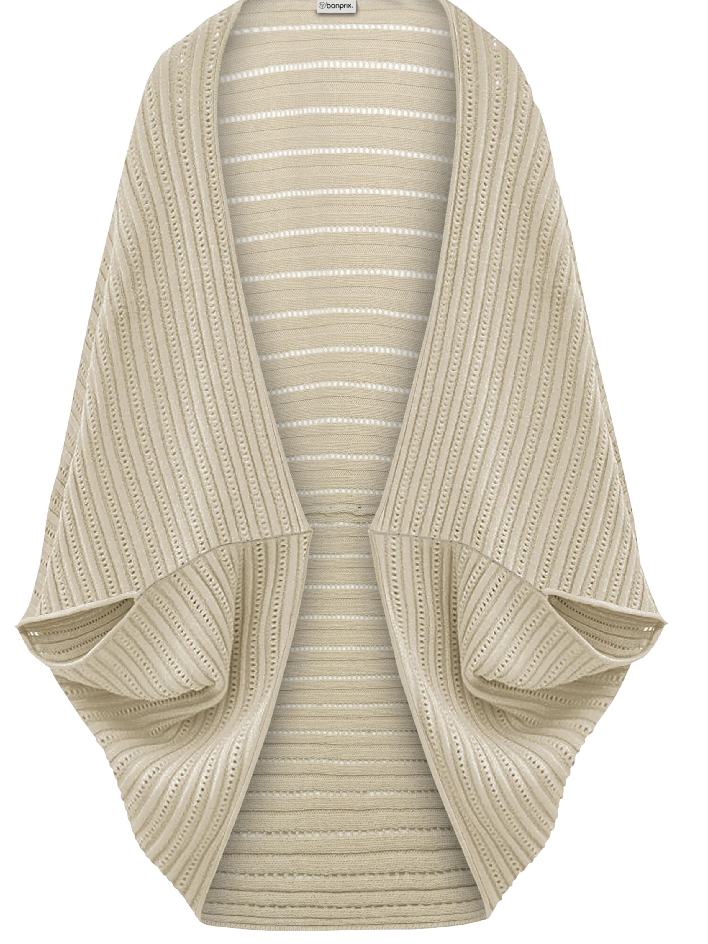bonprix Strickjacke in Beige: Vorderseite