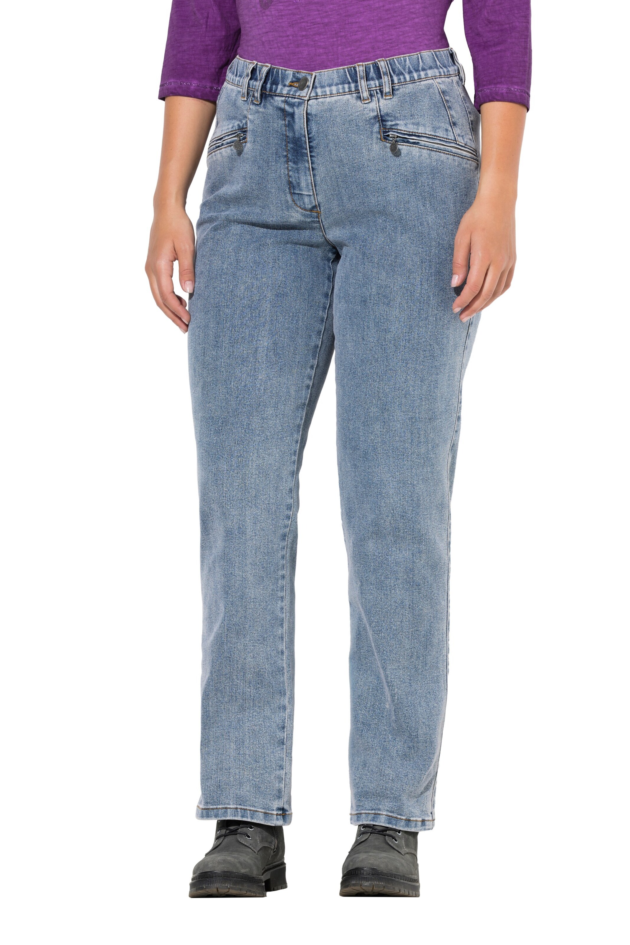 Ulla Popken Skinny Jeans in Blauw: voorkant