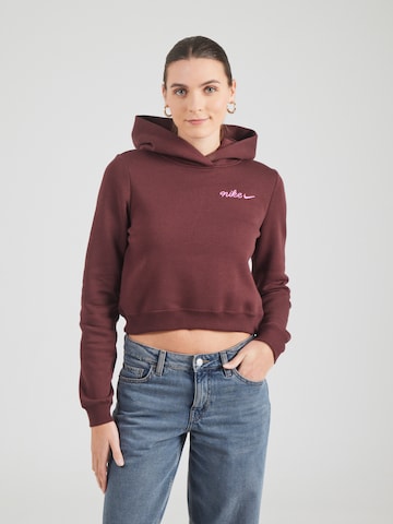 Nike Sportswear Tréning póló 'Phoenix Fleece' - piros: elől
