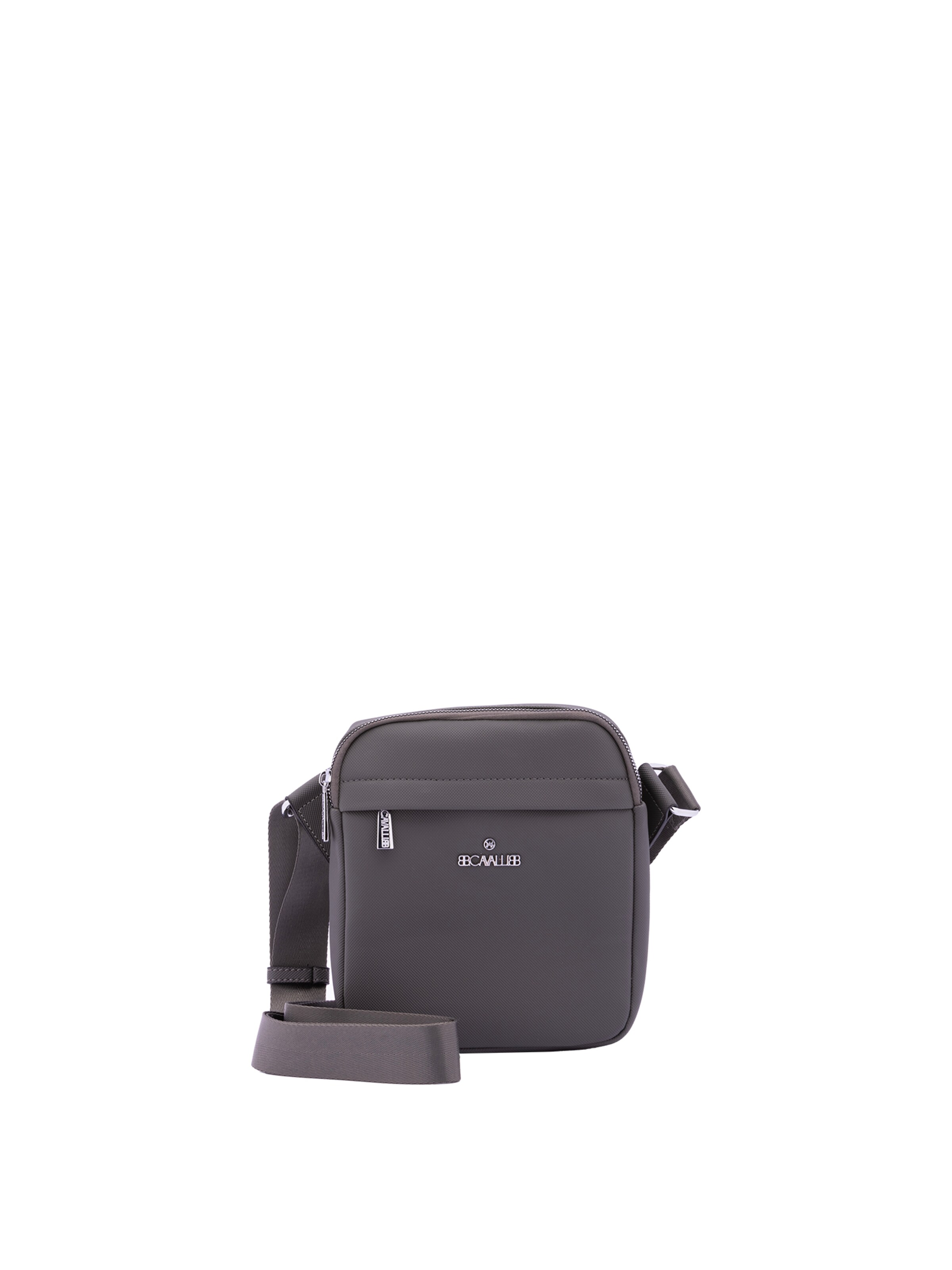 Borsa a tracolla 'Borsa a Tracolla B Cavalli Poliestere Zip Nera 19x21x6 cm' di B. Cavalli in grigio: frontale