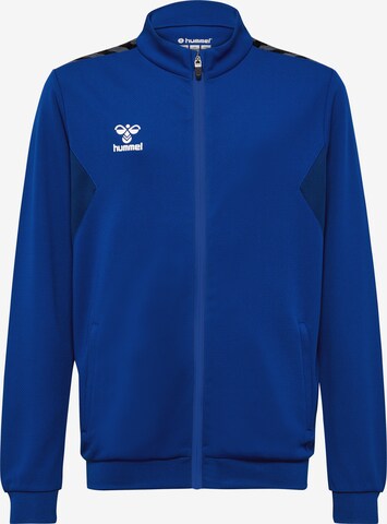 Hummel Athletic Zip-Up Hoodie in Blue: front