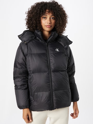 Calvin Klein Jeans Winterjas in Zwart: voorkant