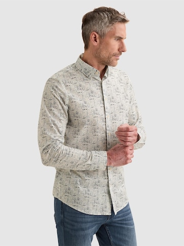 VANGUARD Regular fit Overhemd 'Shirt in poplin with stretch and allover print' in Wit