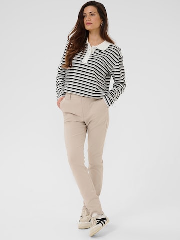 Kaffe Slimfit Kalhoty 'Hazel' – béžová