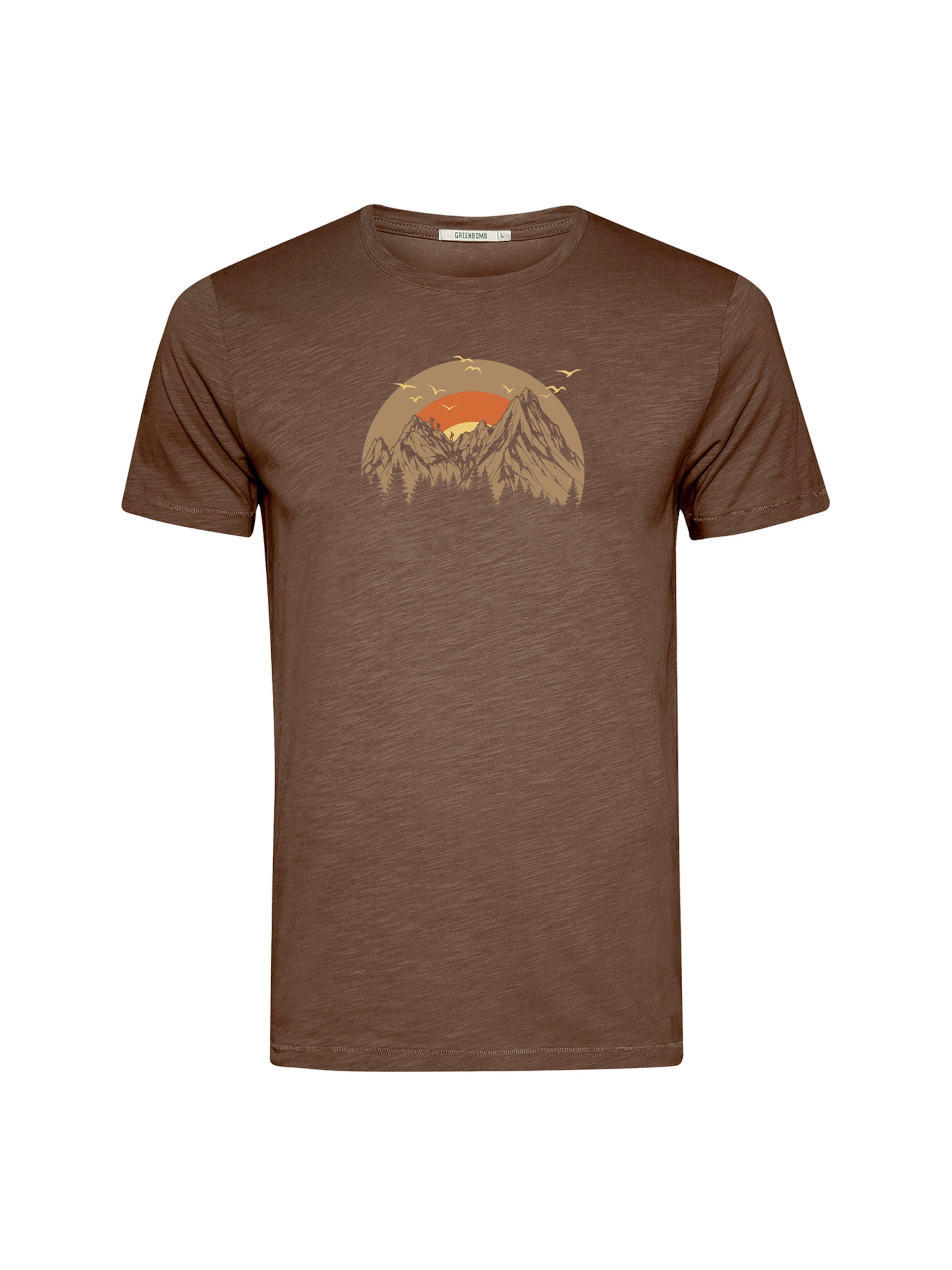 GREENBOMB Shirt ' Spice Peak Circle ' in Brown: front