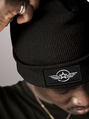 Neverless Beanie 'Airforce Wings' in Black