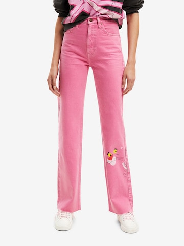 Desigual Regular Jeans i rosa: framsida