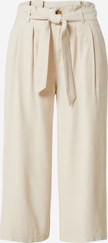 ONLY Wide leg Pleat-Front Pants 'Aminta' in Beige: front