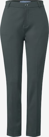 STREET ONE Slim fit Pleated Pants in Green: front