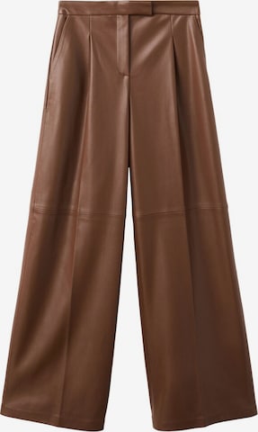 MANGO Wide leg Pants 'Riga' in Brown: front