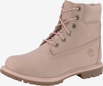 TIMBERLAND Lace-Up Ankle Boots '6in Premium' in Pink: front