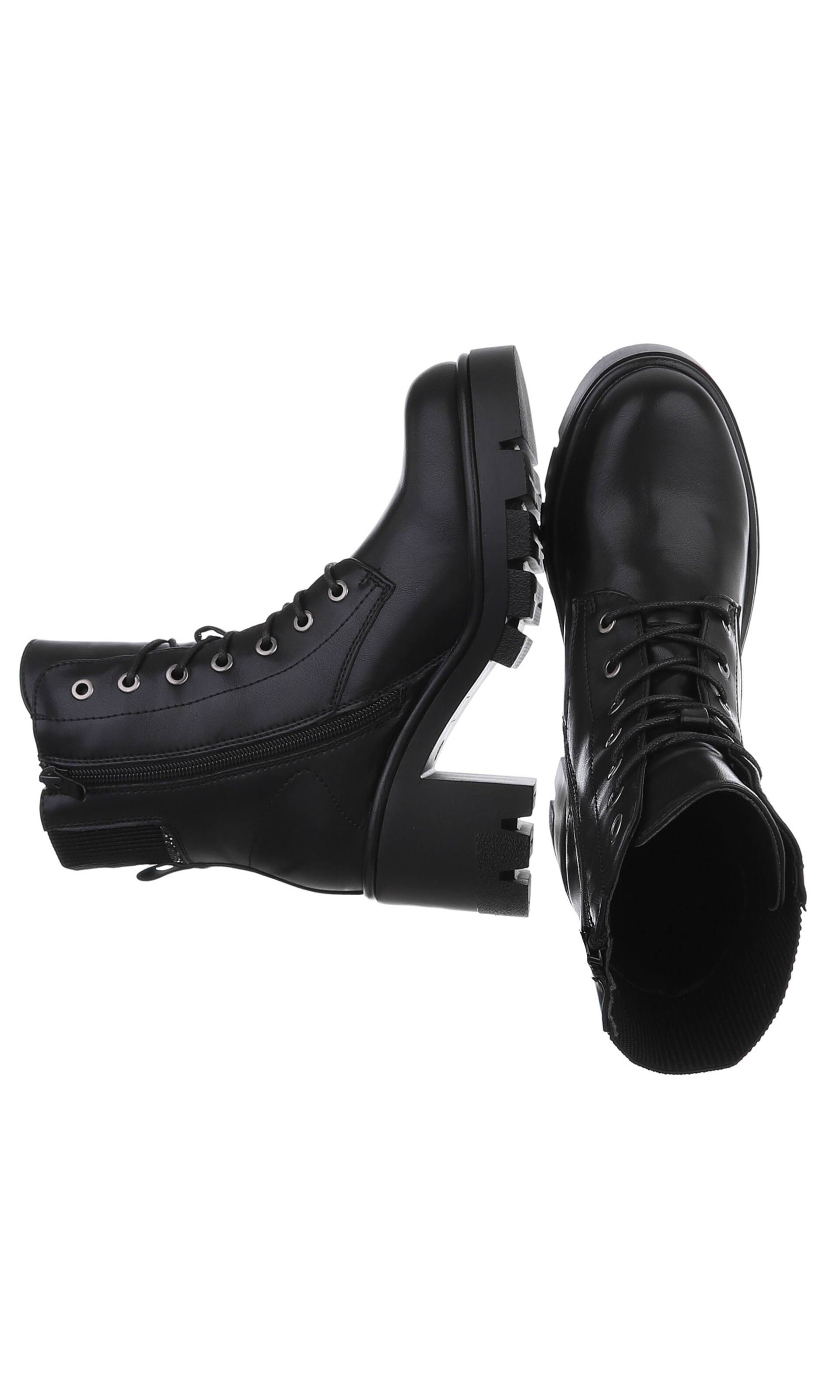 Ital-Design Schnürstiefelette in Schwarz