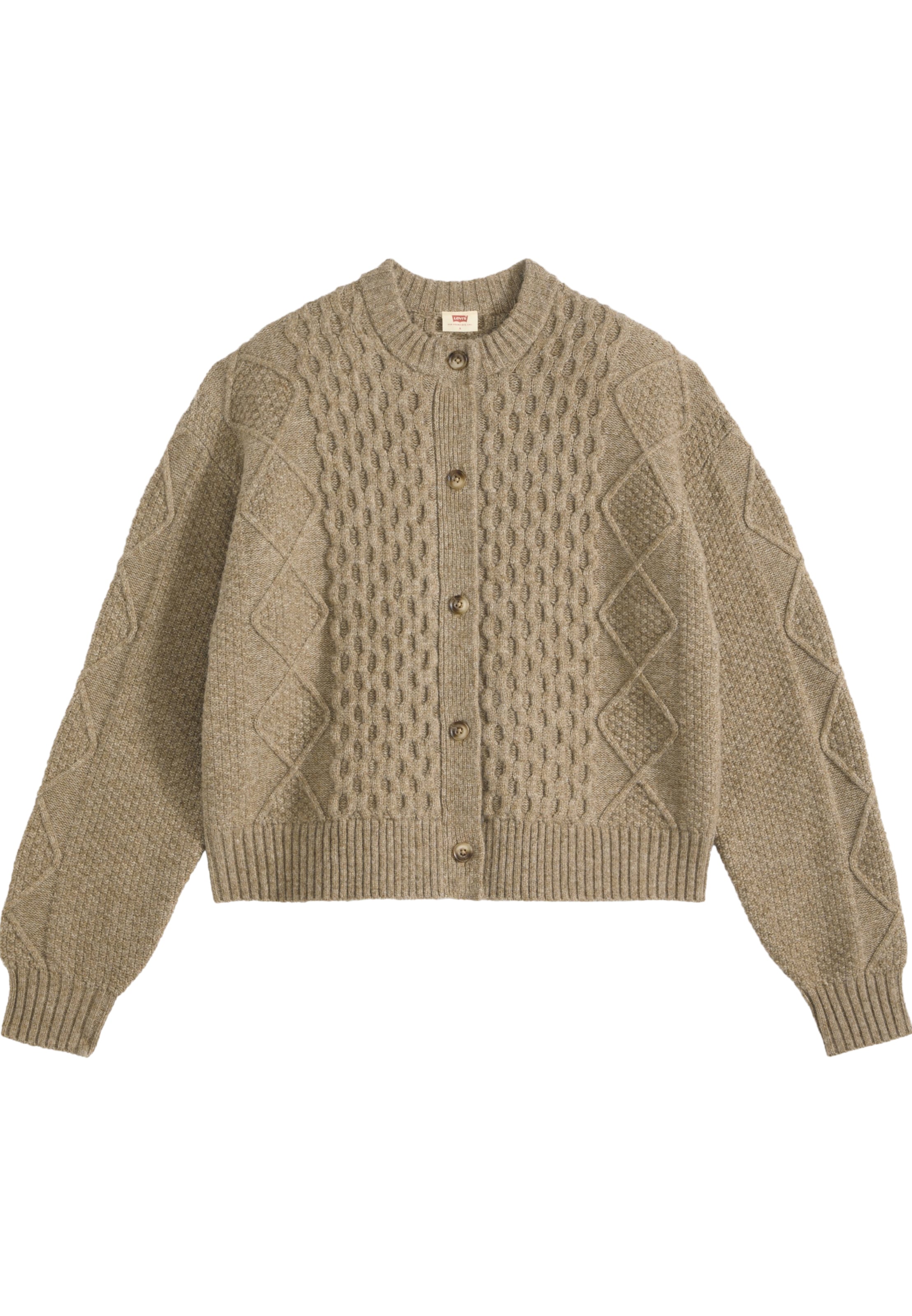 LEVI'S ® Πλεκτή ζακέτα 'CHARLOTTE' σε καφέ: μπροστά