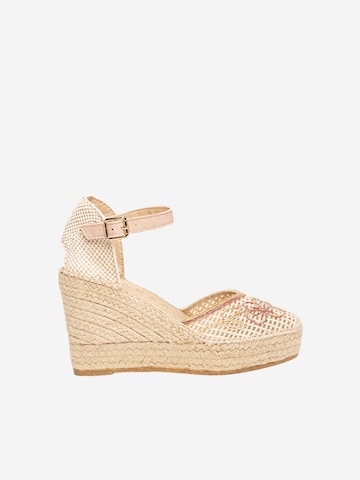 Alhamas Sandalen met riem 'Alpargata Cuña 10 cm' in Roze: voorkant