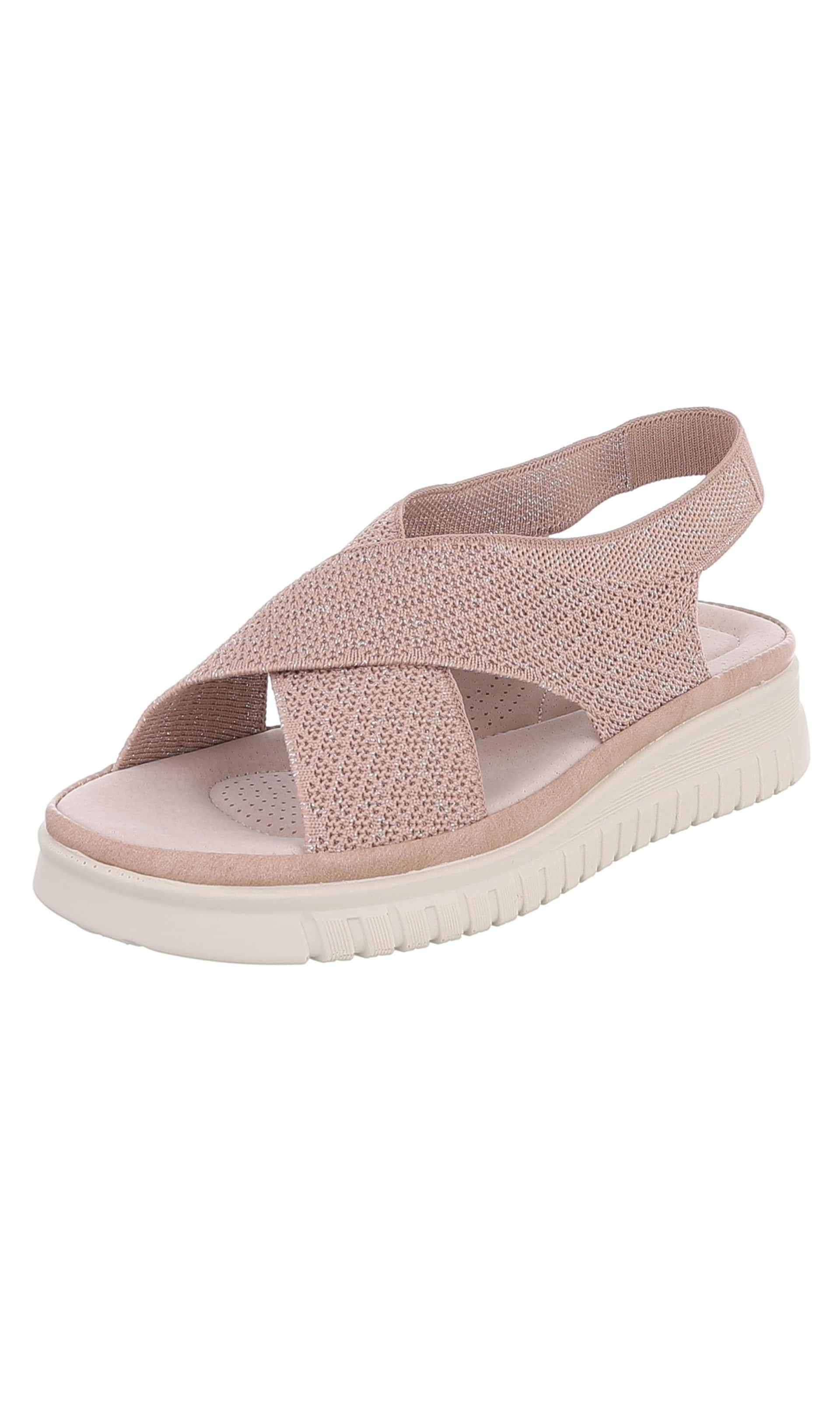 Ital-Design Strap Sandals in Pink: front