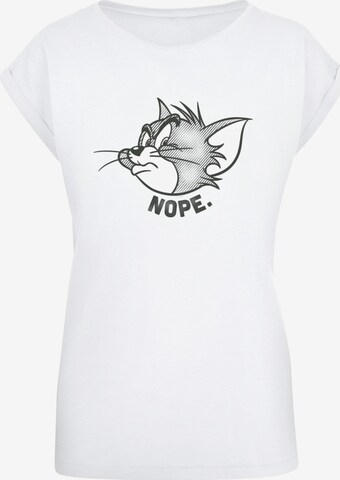 ABSOLUTE CULT Shirt 'Tom And Jerry - Nope' in White: front