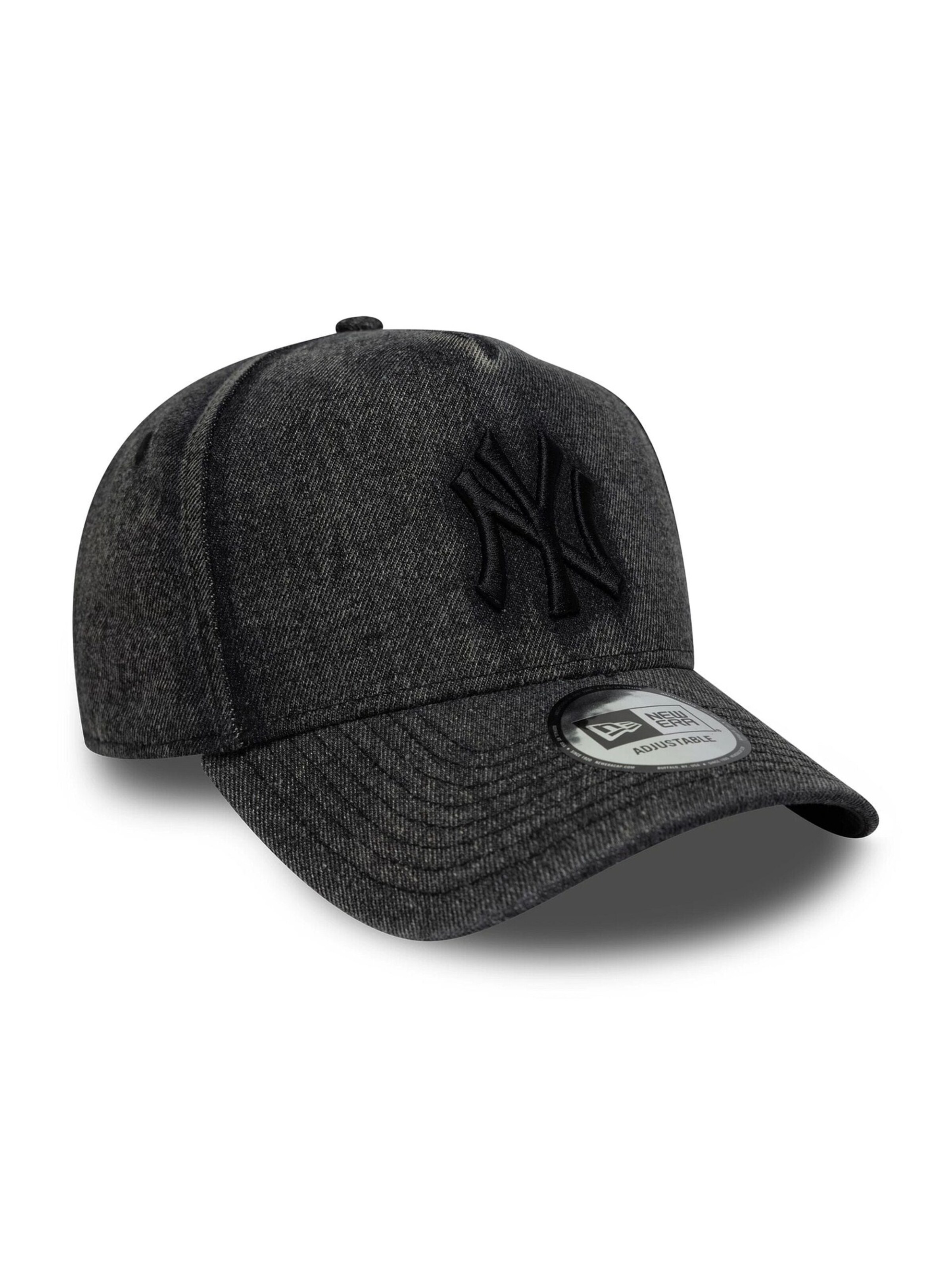 NEW ERA Athletic Cap '9FORTY New York Yankees E-Frame MLB Denim' in Black