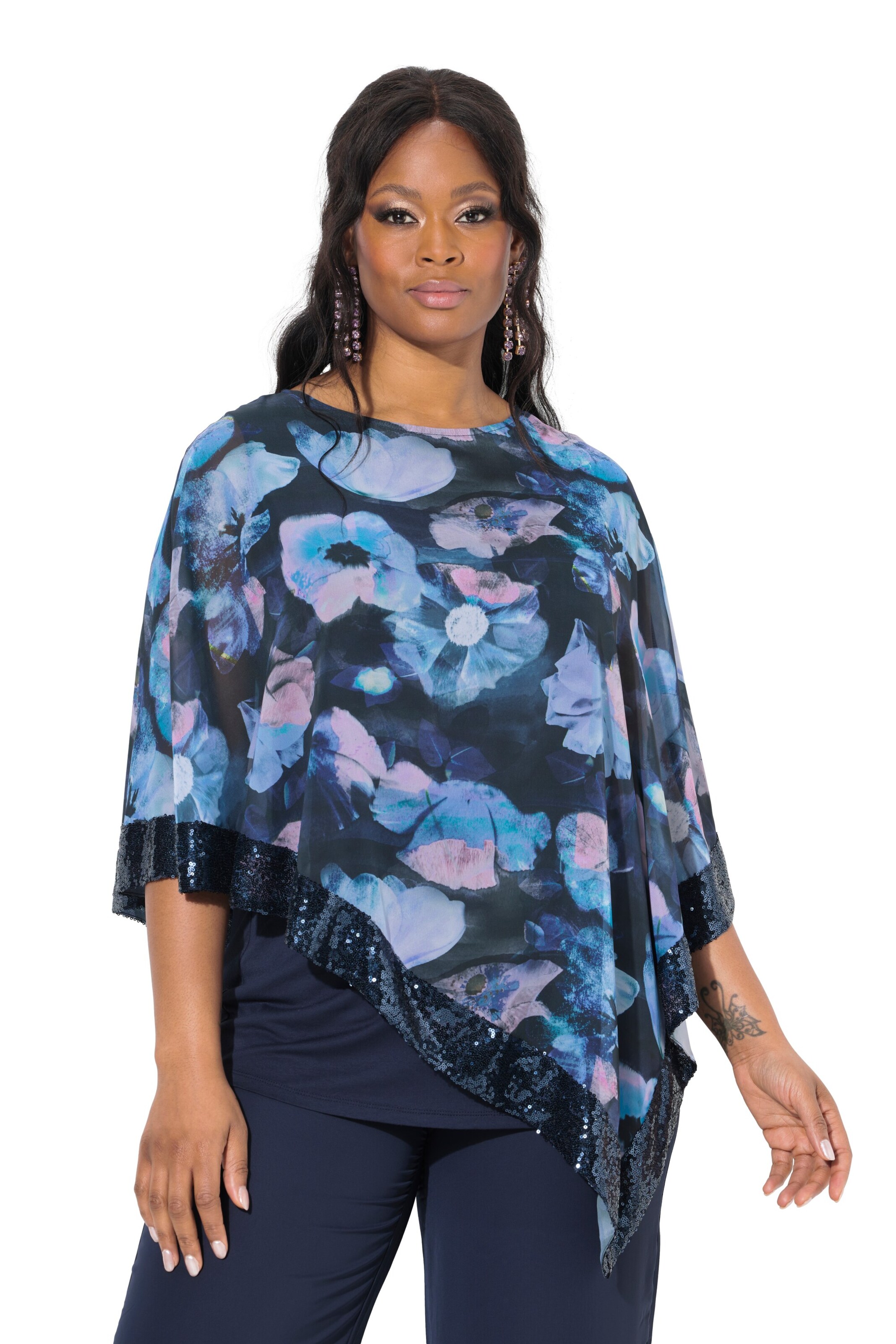 Ulla Popken Bluse in Blau: Vorderseite