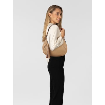 TOM TAILOR DENIM Schoudertas 'Abella' in Beige: voorkant