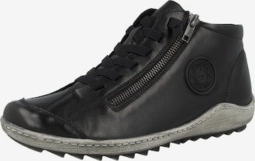 REMONTE Lace-up bootie in Black: front