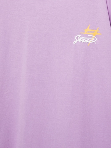 Pull&Bear Shirt 'STWD COMMUNITY REFRESH' in Purple