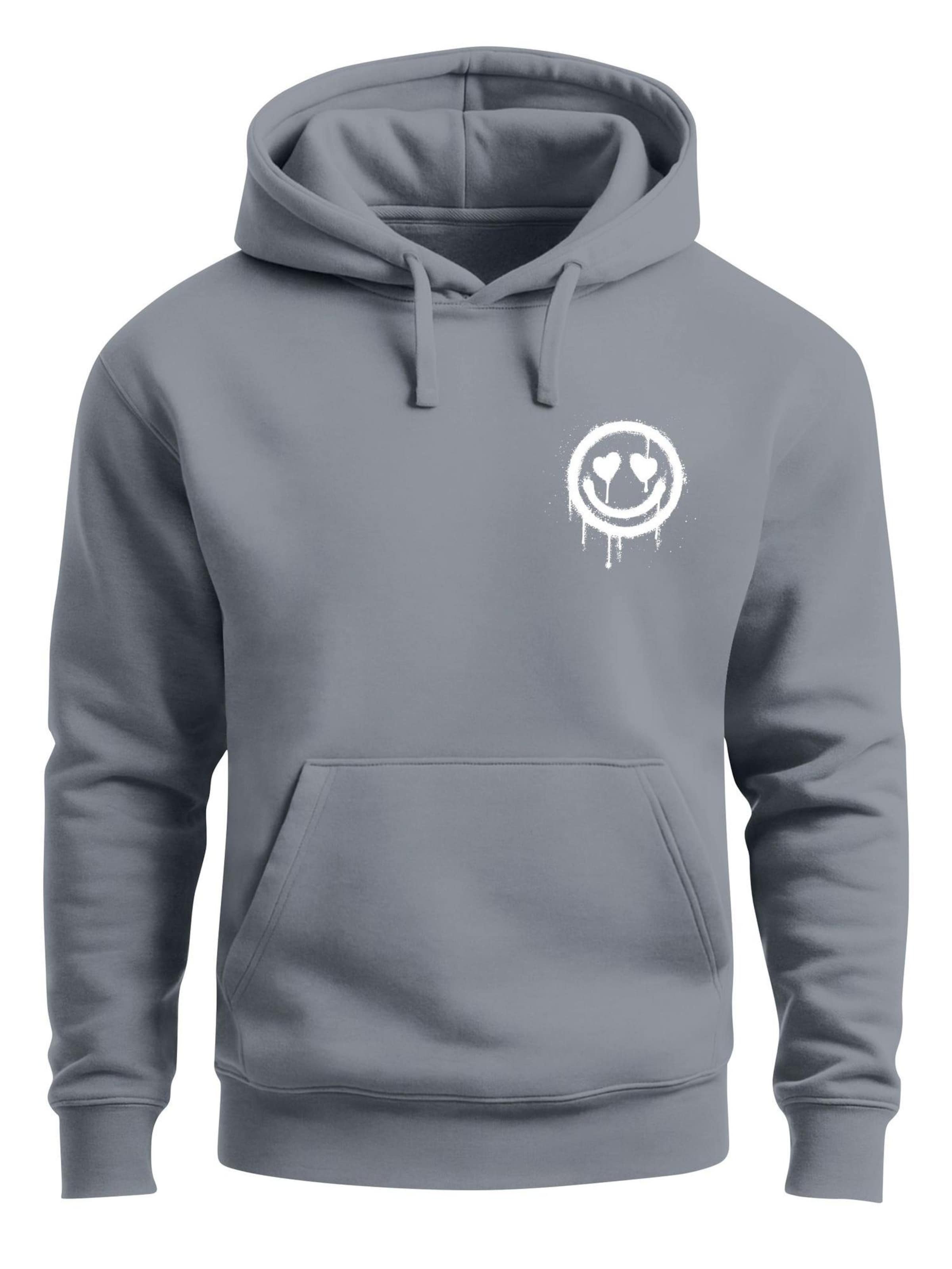 Neverless Sweatshirt 'Smile' in Grey: front