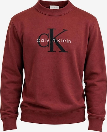 Sweat-shirt Calvin Klein Jeans en marron : devant