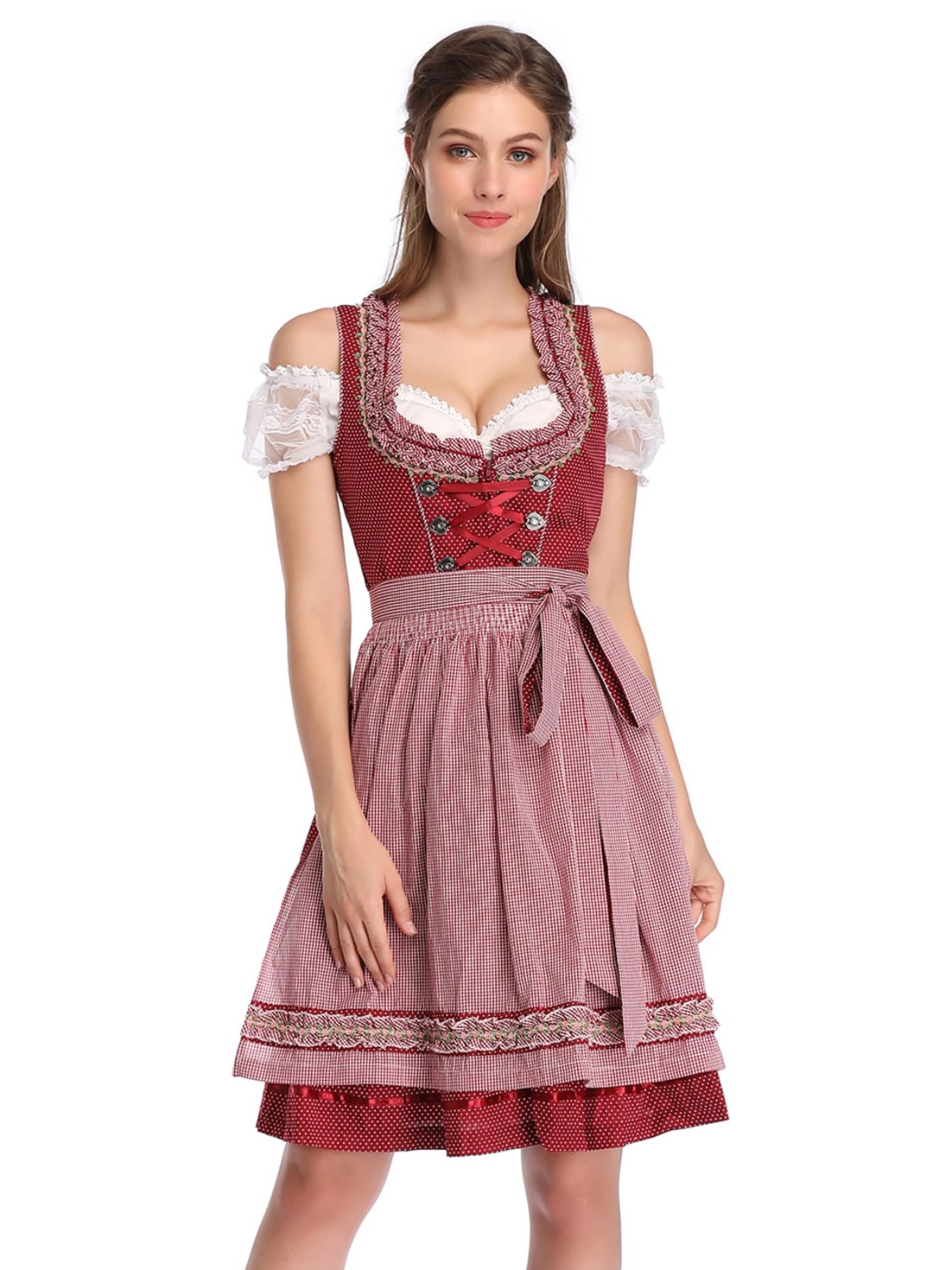 Yesfashion Dirndl w kolorze czerwony: przód