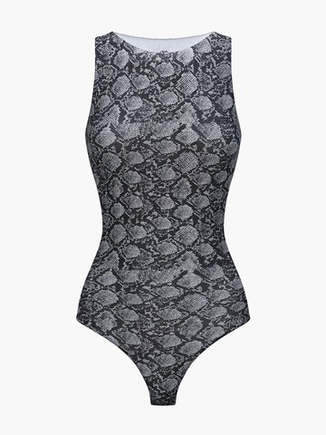 cfab (formerly creamy fabrics) Shapingbody 'Crew Neck Bodysuit String' in Grau: Vorderseite