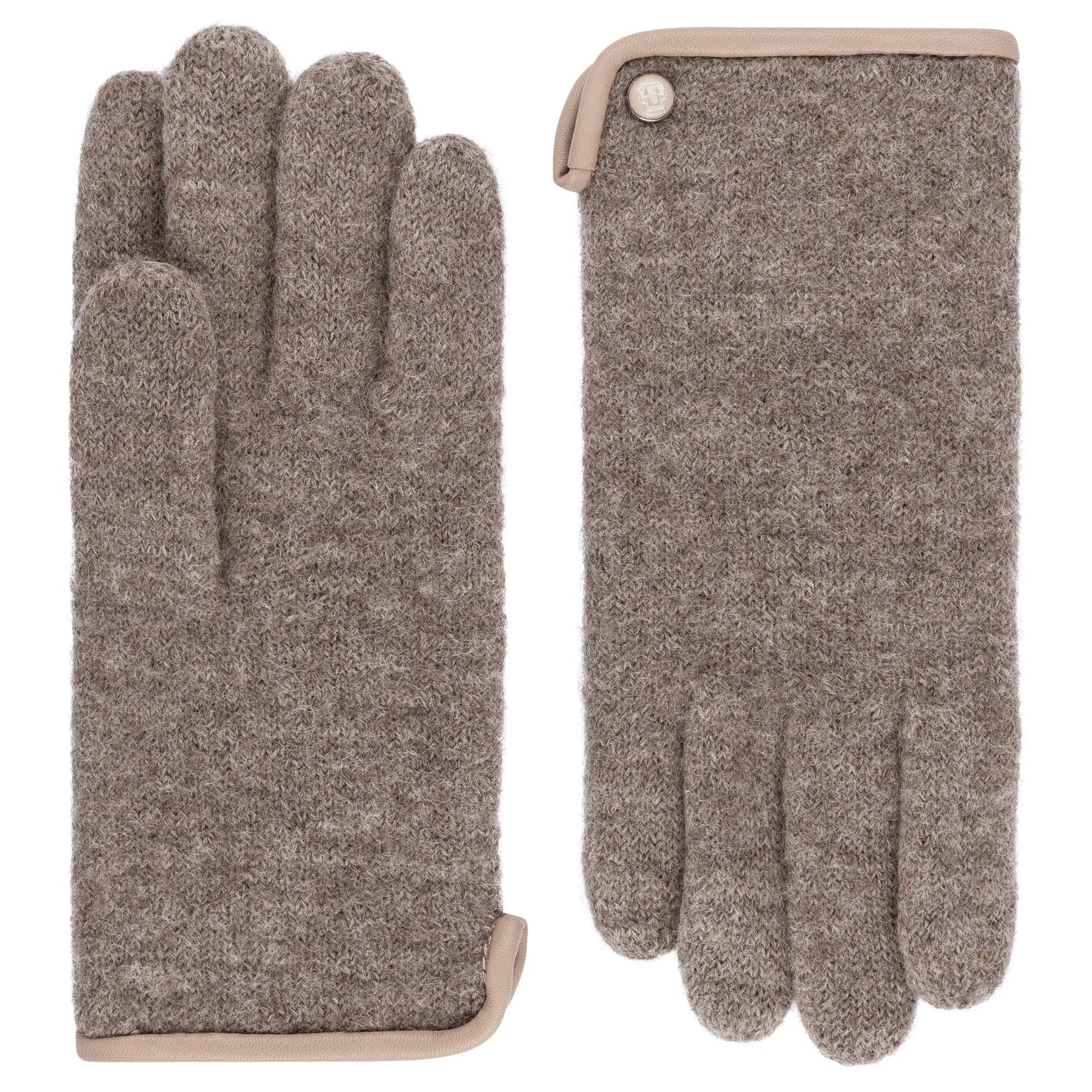Roeckl Full finger gloves 'FELTED WOOL' in Grey: front