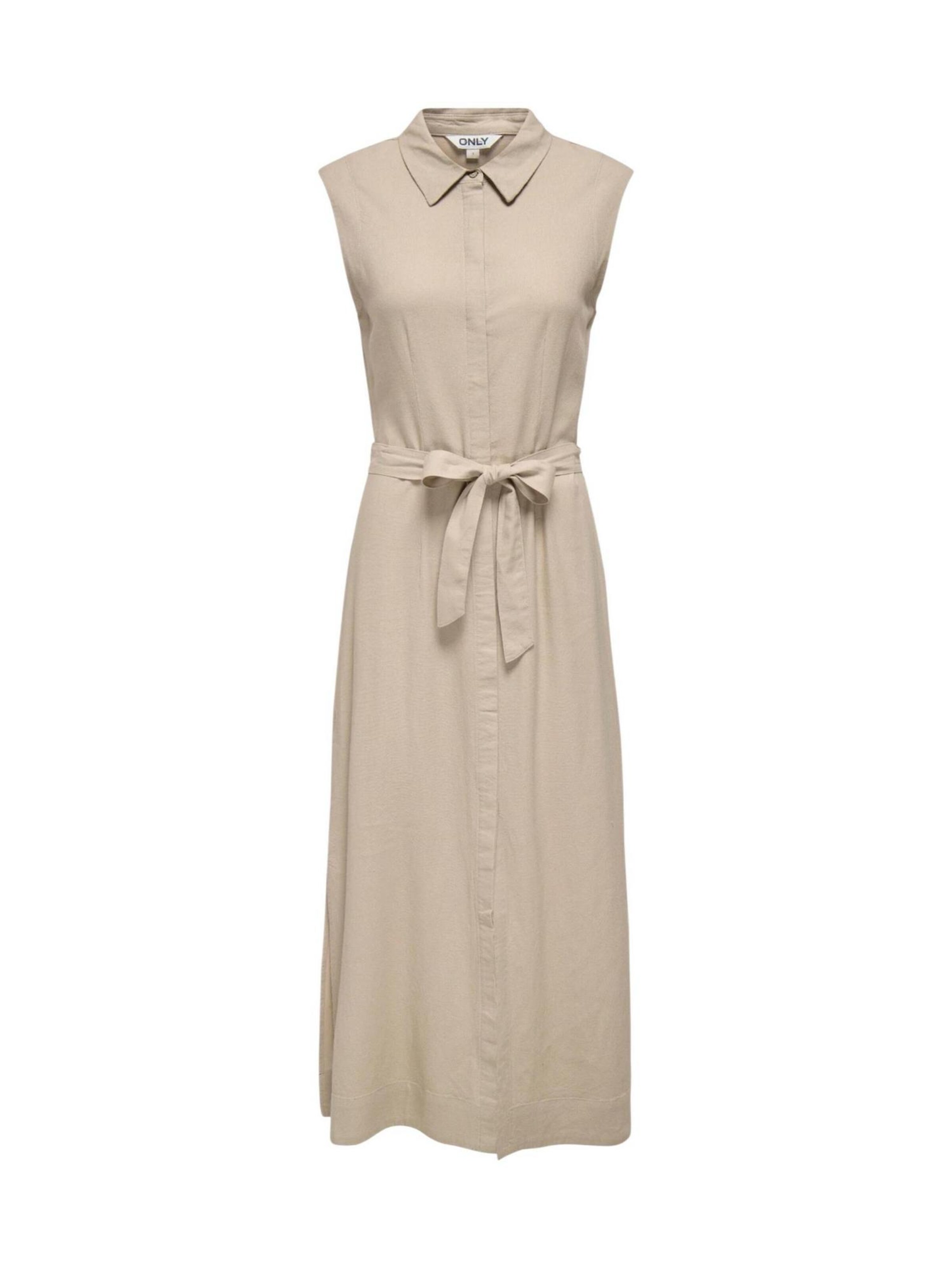 Abito 'Onlgoa Sl Linen Bl Shirt Dress Cc Pnt 15363697' di ONLY in beige: frontale