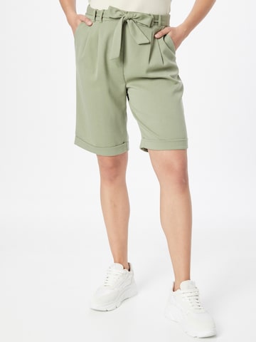 ESPRIT Regular Pleat-front trousers in Green: front