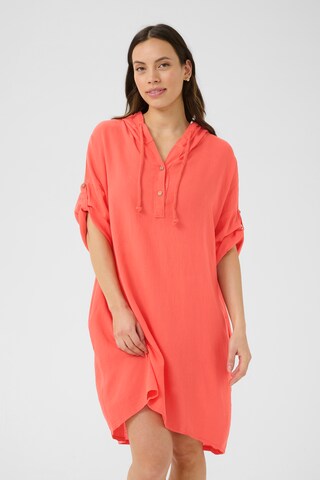 Cream Jurk 'Lark ' in Oranje: voorkant