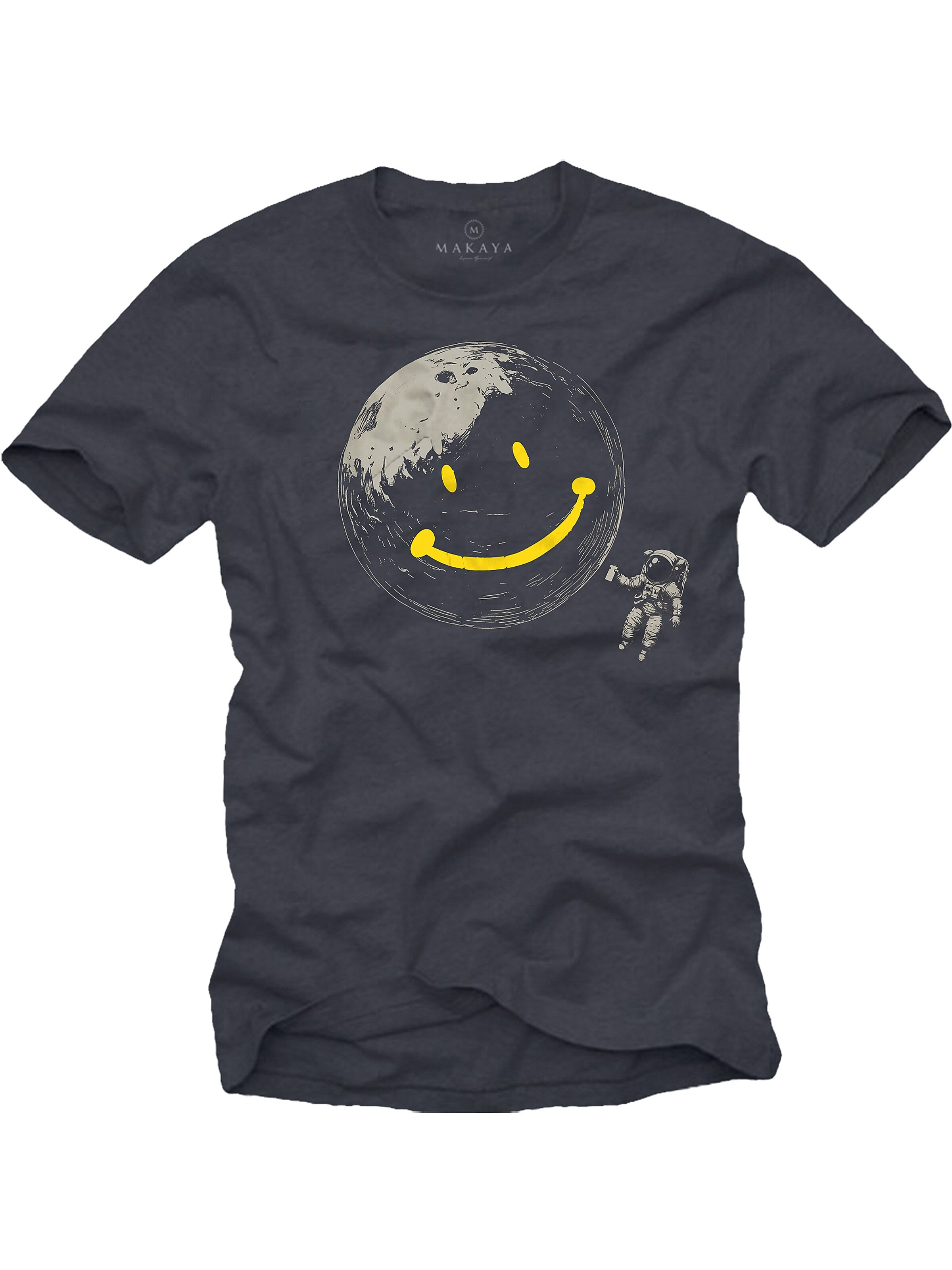 MAKAYA Shirt 'Astro-Smile' in Grey: front