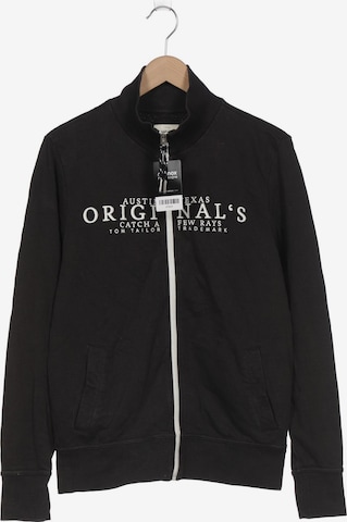 TOM TAILOR DENIM Sweatshirt & Zip-Up Hoodie in S in Black: front