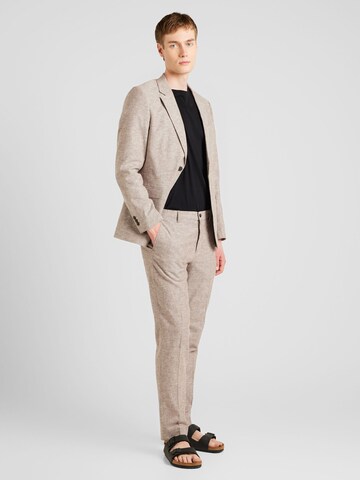 JACK & JONES Slim fit Suit 'JPRRiviera' in Brown: front