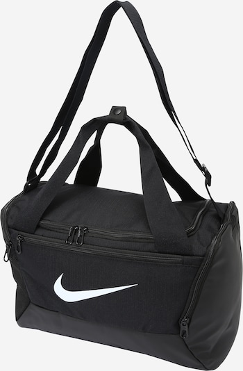 NIKE Športna torba 'Brasilia 9.5' | črna / bela barva, Prikaz izdelka