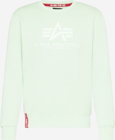 ALPHA INDUSTRIES Sweatshirt in de kleur Pastelgroen / Wit, Productweergave