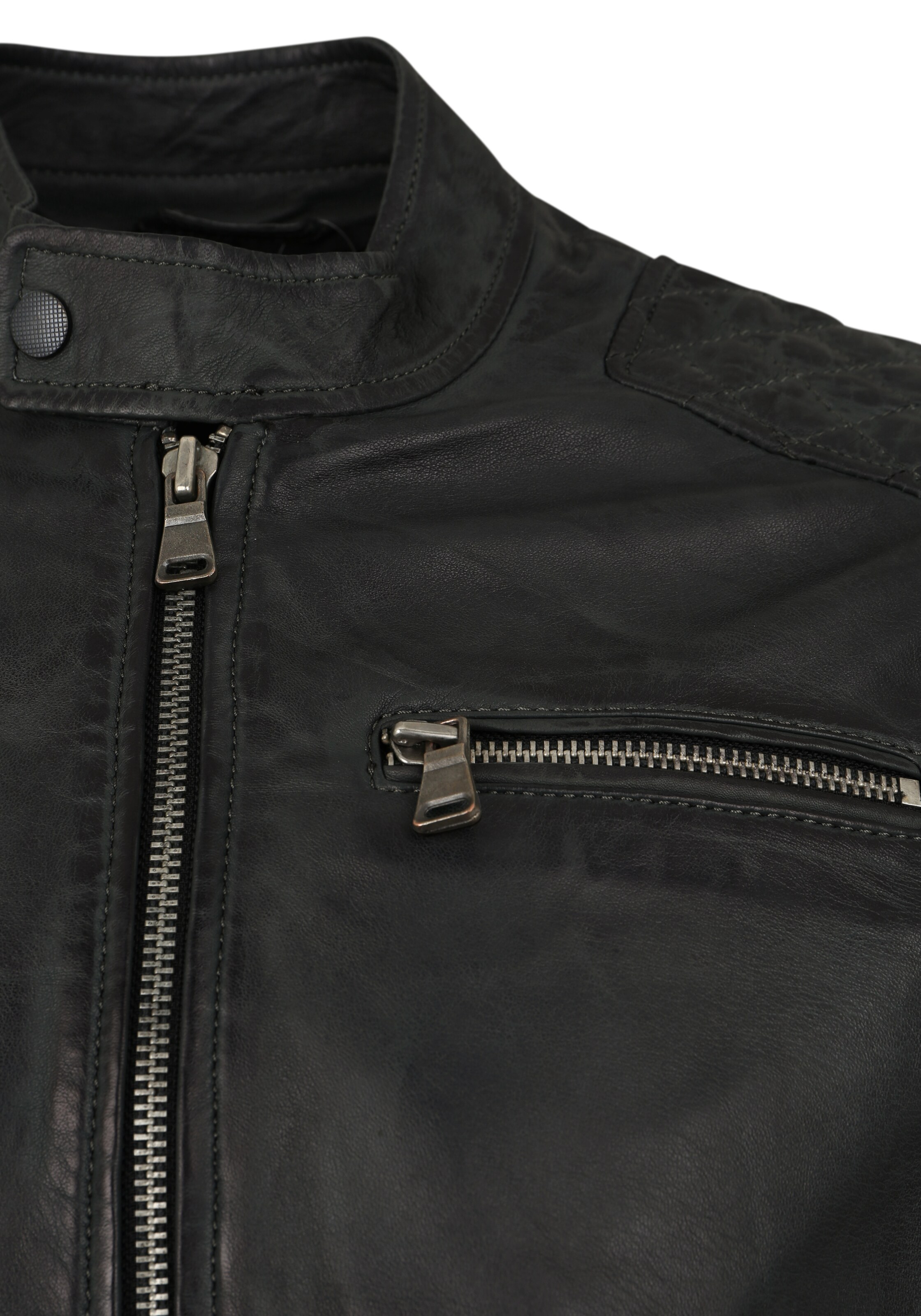 CAPITANO Lederjacke in Grau