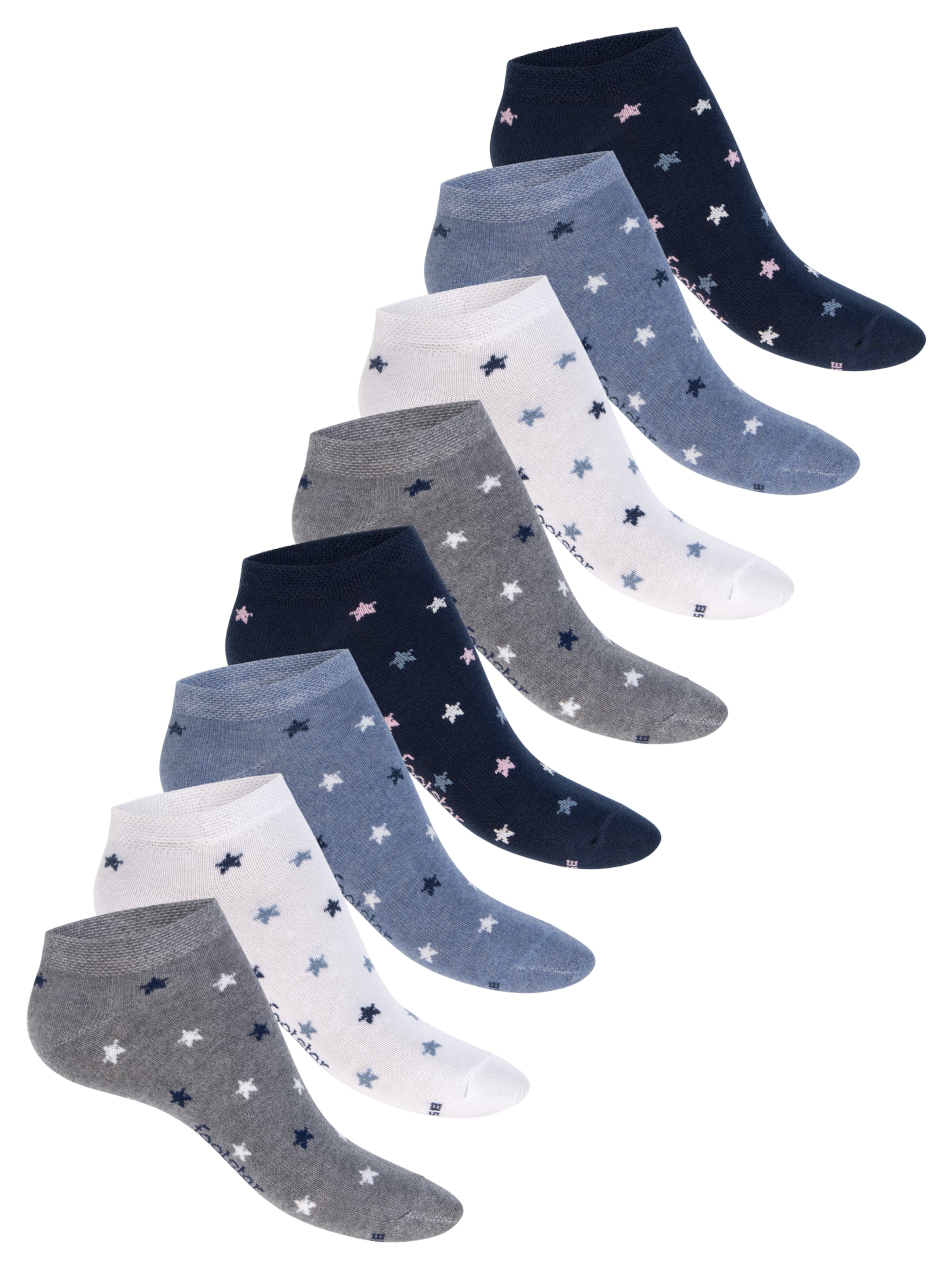 footstar Ankle Socks 'Ringel' in Blue: front