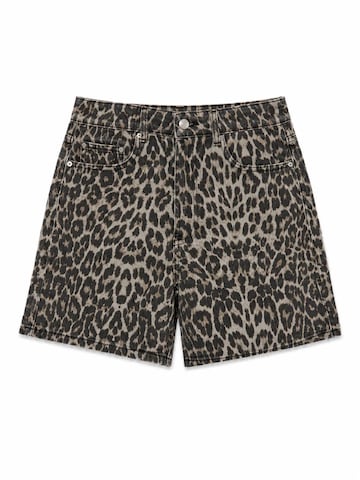IT'S BASIC Regular Jeans 'LEOPARD MOM SHORT' in Bruin