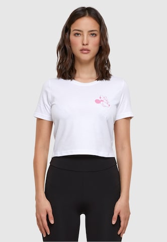 Merchcode T-shirt 'Minnie Mouse Wink' i vit: framsida