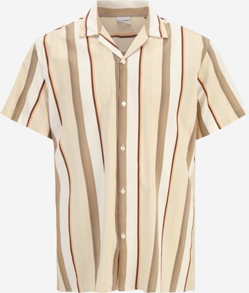 Jack & Jones Plus Comfort Fit Skjorta 'JPRBLAPALMA RESORT' i beige: framsida