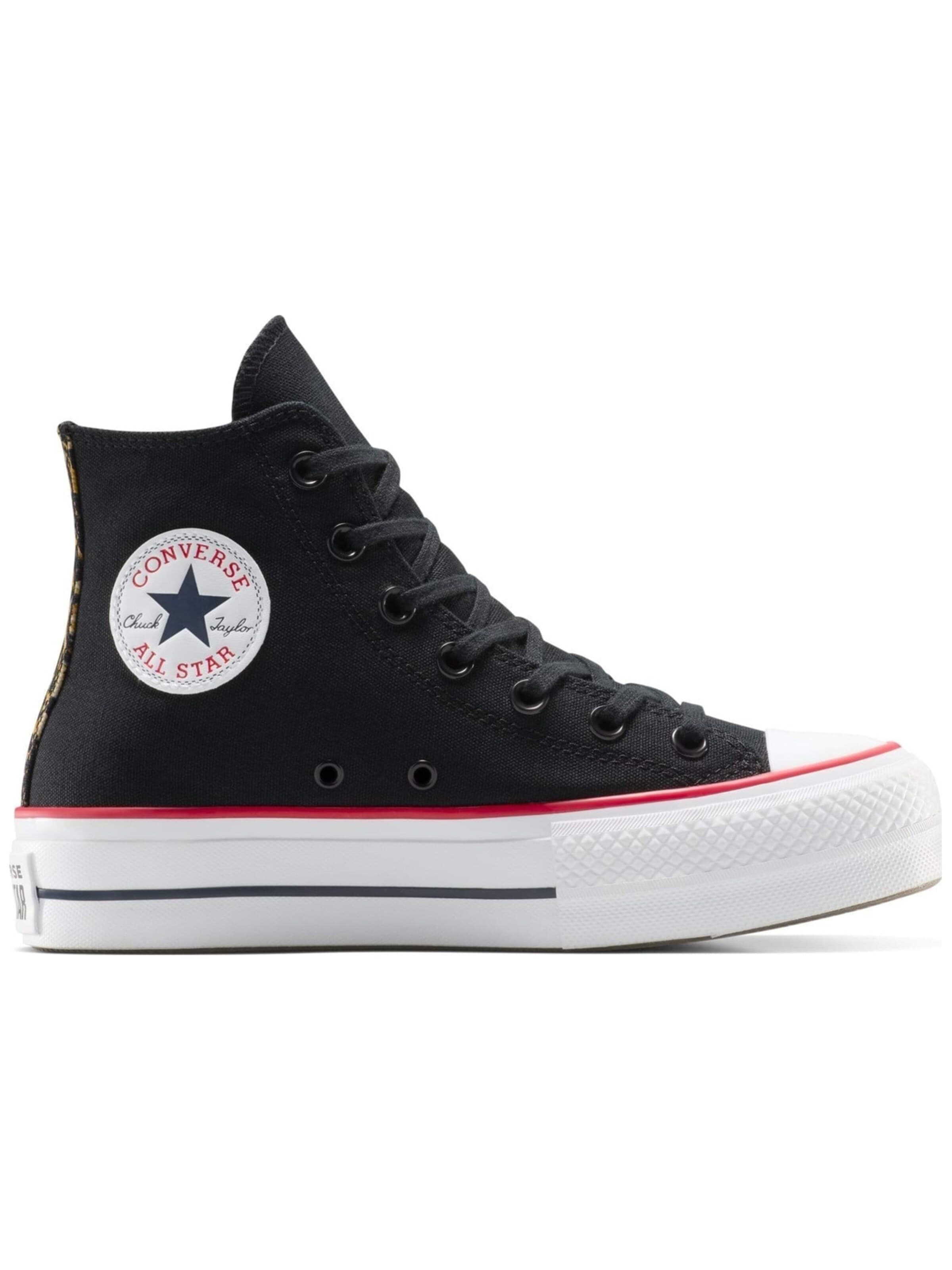 CONVERSE Sneakers hoog 'Converse Chuck Taylor All Star Lift Platform Leopard' in Zwart: voorkant