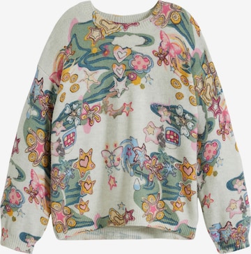 Bluză de molton de la Desigual pe bej: față