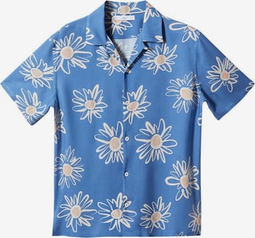 Coupe regular Chemise 'Girasol' MANGO MAN en bleu : devant